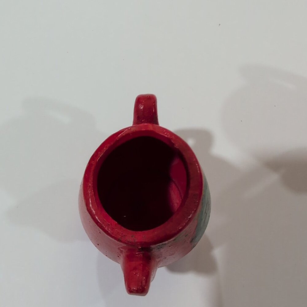 Vintage Our Own Import Red Tiny Chalkware Tea Pots | Knick Knacks | Doll Sized - Picture 7 of 8